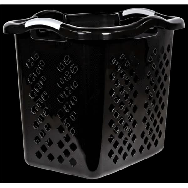 Home Logic 2-Bushel Lamper Laundry Basket, Black-Silver