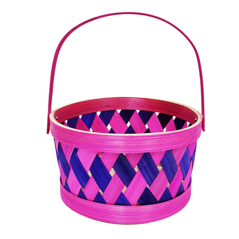 Cottondale Round Basket, Pink/Purple, 7 in