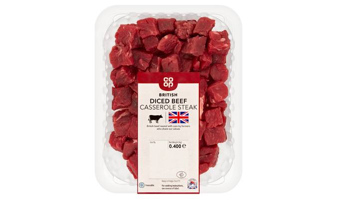 Co-op British Diced Beef Casserole Steak 0.400kg