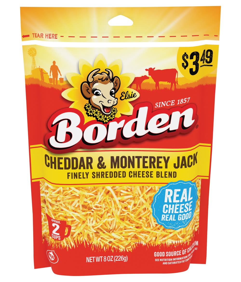 Borden Cheddar & Monterey Jack Finely Shredded Cheese Blend (8 oz)