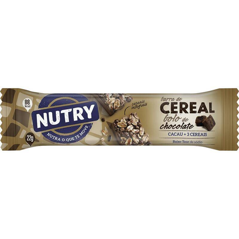 Nutry barra de cereal sabor bolo de chocolate (22g)