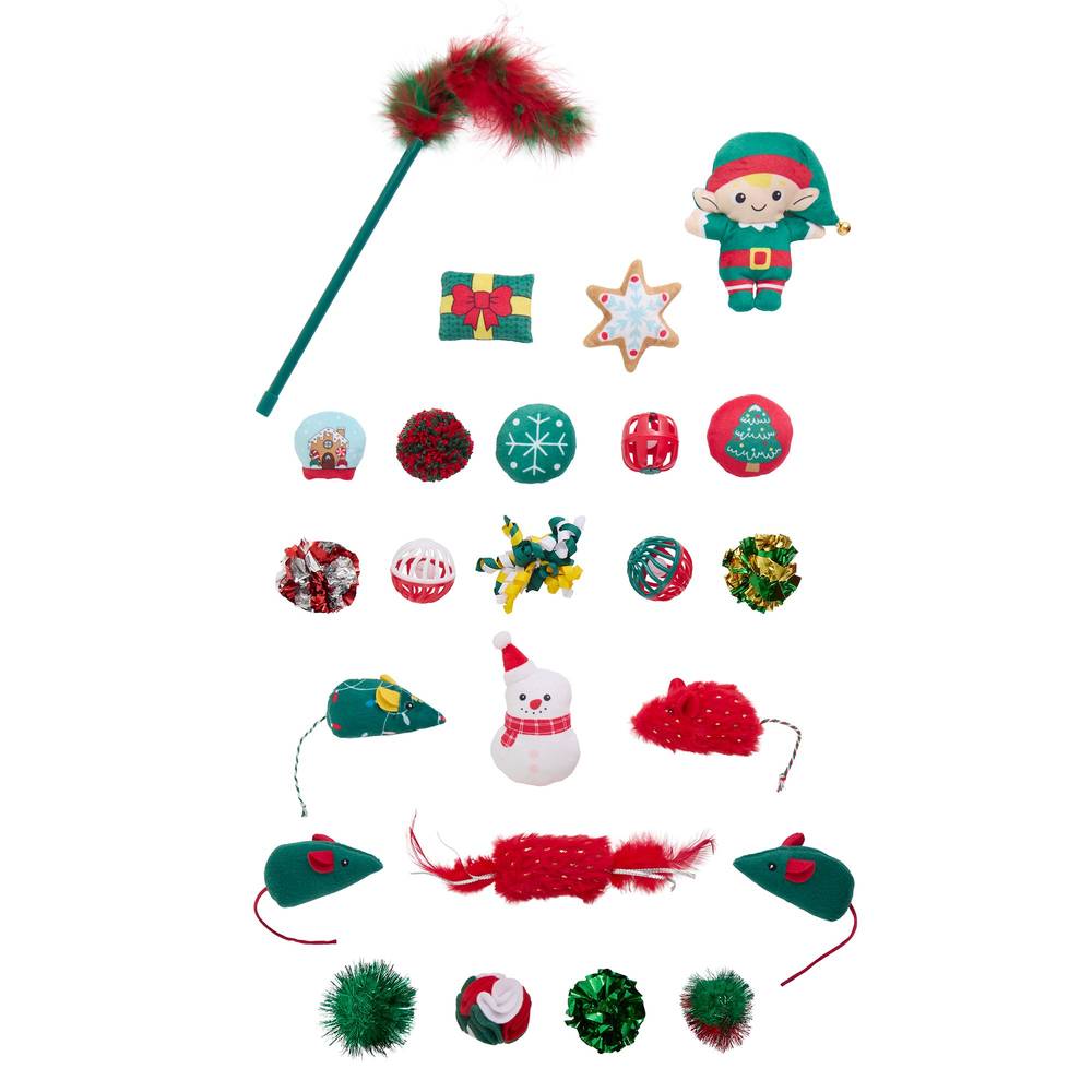 Merry & Bright Cat Toy Stocking Stuffers, Multicolor (24 ct)