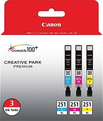 Canon 251xl High-Yield Cyan, Magenta, Yellow Ink Cartridges (3 ct)