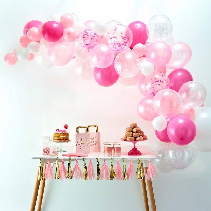 Uninflated Ginger Ray Pink Latex Balloon Garland Kit