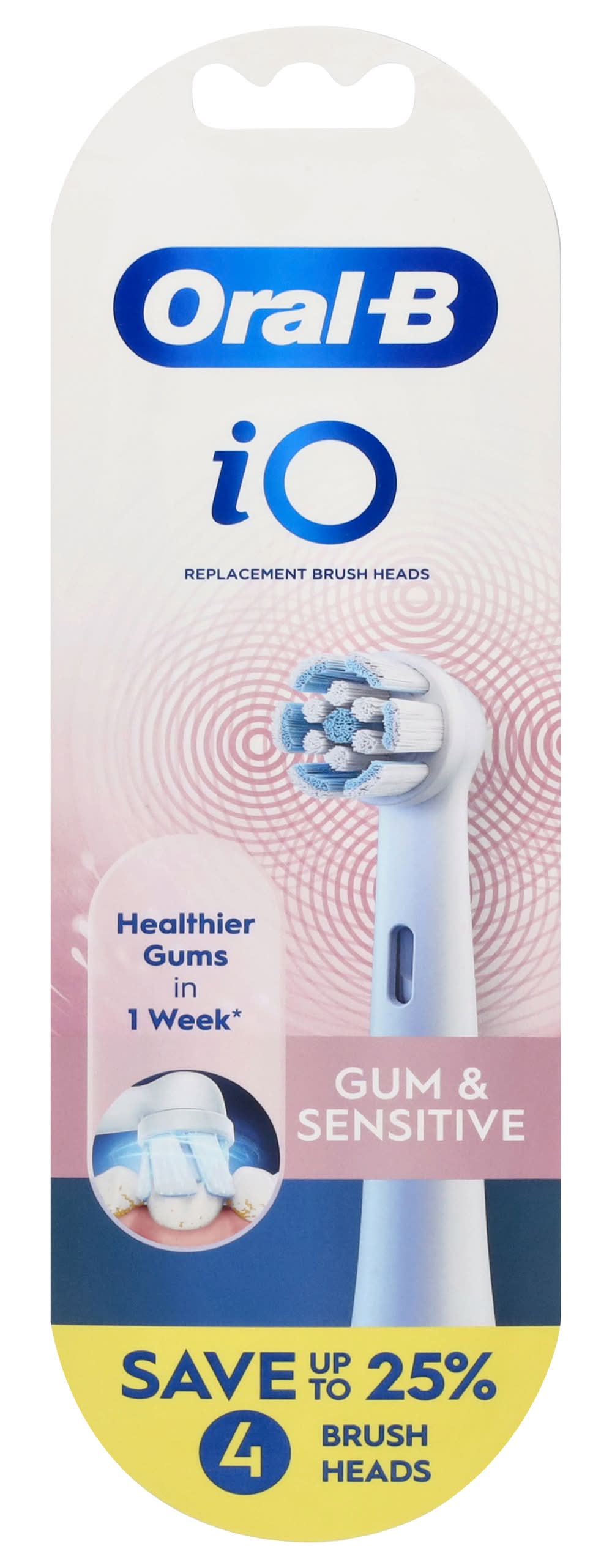 Oral-B Io Gum & Sensitive Replacement Brush Heads, White (4 ct)