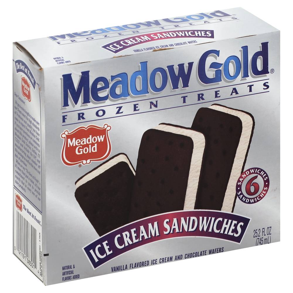 Meadow Gold Ice Cream Sandwiches, Vanilla (25.2 fl oz)