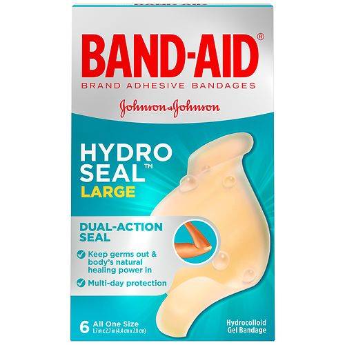Band Aid Brand Hydro Seal Large All Purpose Adhesive Bandages - 6.0 ea