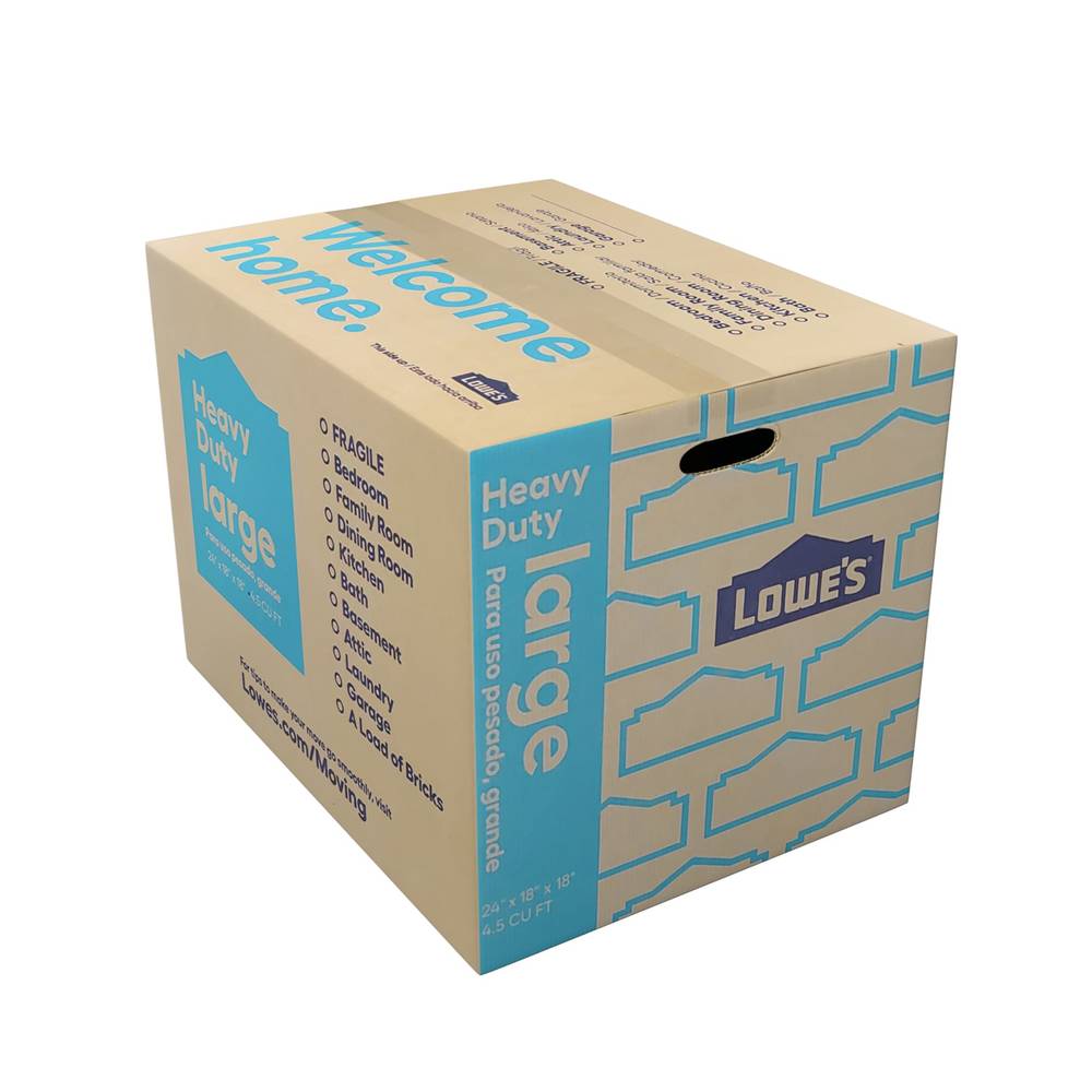 Lowe's 24-in W x 18-in H x 18-in D Large Heavy Duty Cardboard Moving Box with Handle Holes | 475930