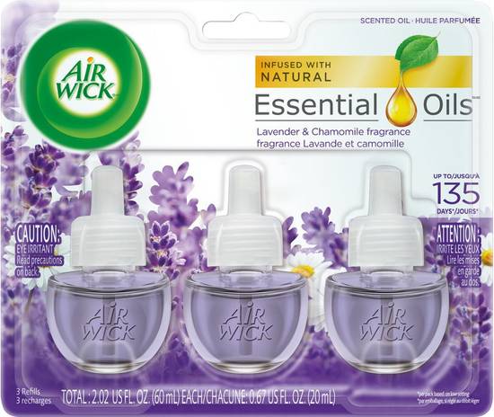 Air wick scented oil refills lavender & chamomile (3x20ml) - scented oil refills lavender & chamomile (3 units x 20 ml)