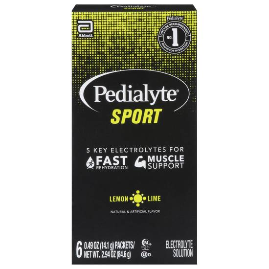 Pedialyte Sport Lemon Lime Electrolyte Solution (6 ct)