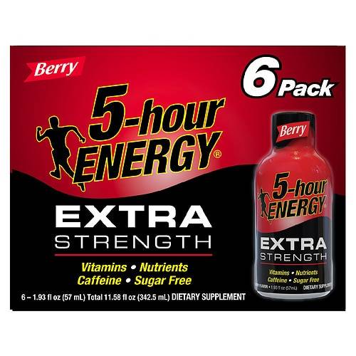 5-Hour ENERGY Shot, Extra Strength Berry - 1.93 oz x 6 pack