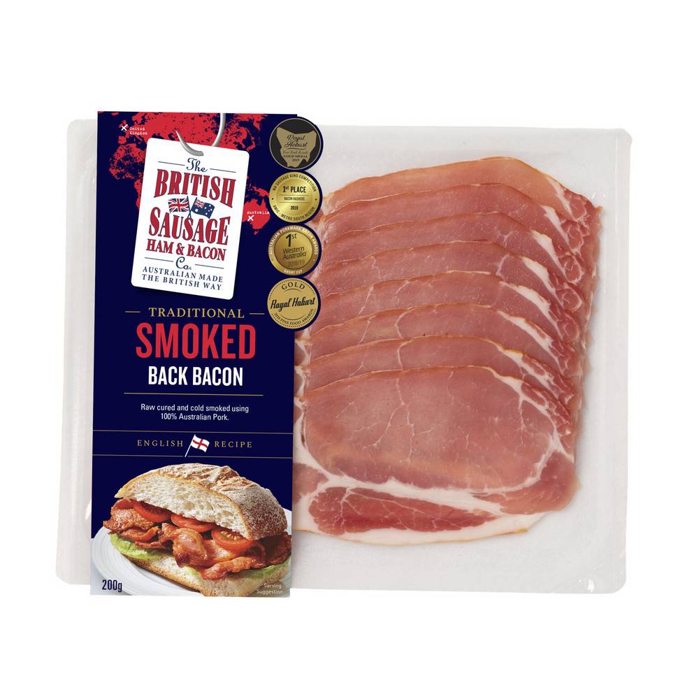 The British Sausage Co Traditional Smoked Back Bacon (200g)