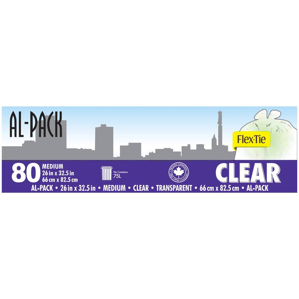 Al-Pack Clear Garbage Bag Pk 80  26-In X 32.5-In