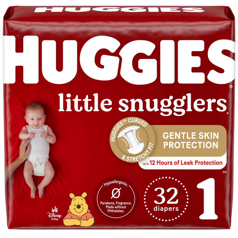 Huggies Little Snugglers Baby Diapers, Size 1 (32 ct)