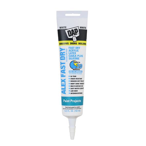 DAP Alex Fast Dry Acrylic Latex Caulk Plus Silicone - 5.5 fl oz - White