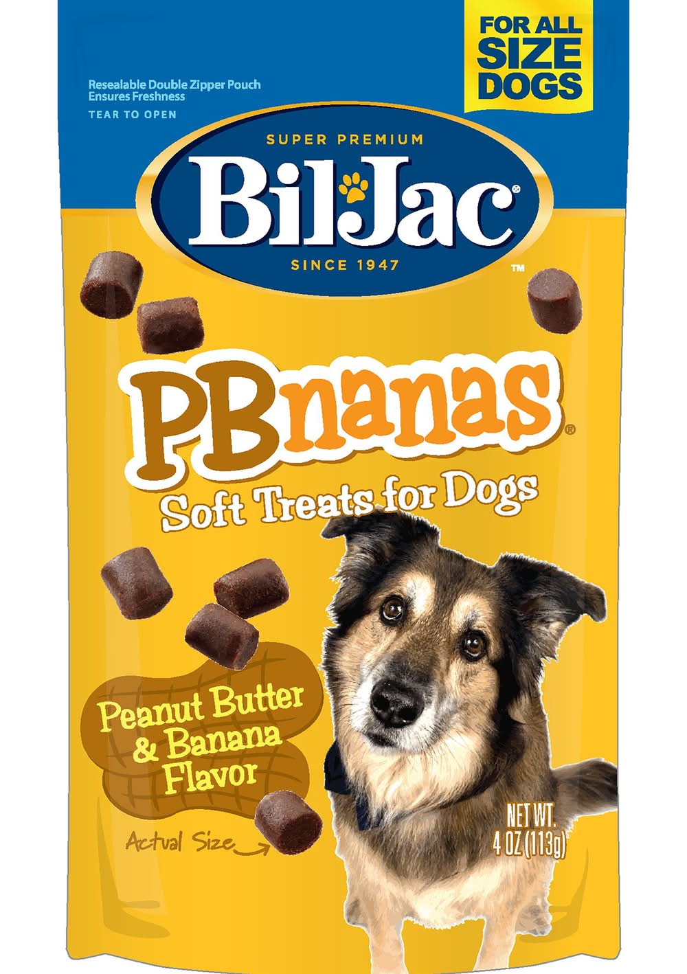 Bil-Jac® PBnanas All Life Stages Training Dog Treats - Peanut Butter & Banana Flavor (Size: 4 Oz)