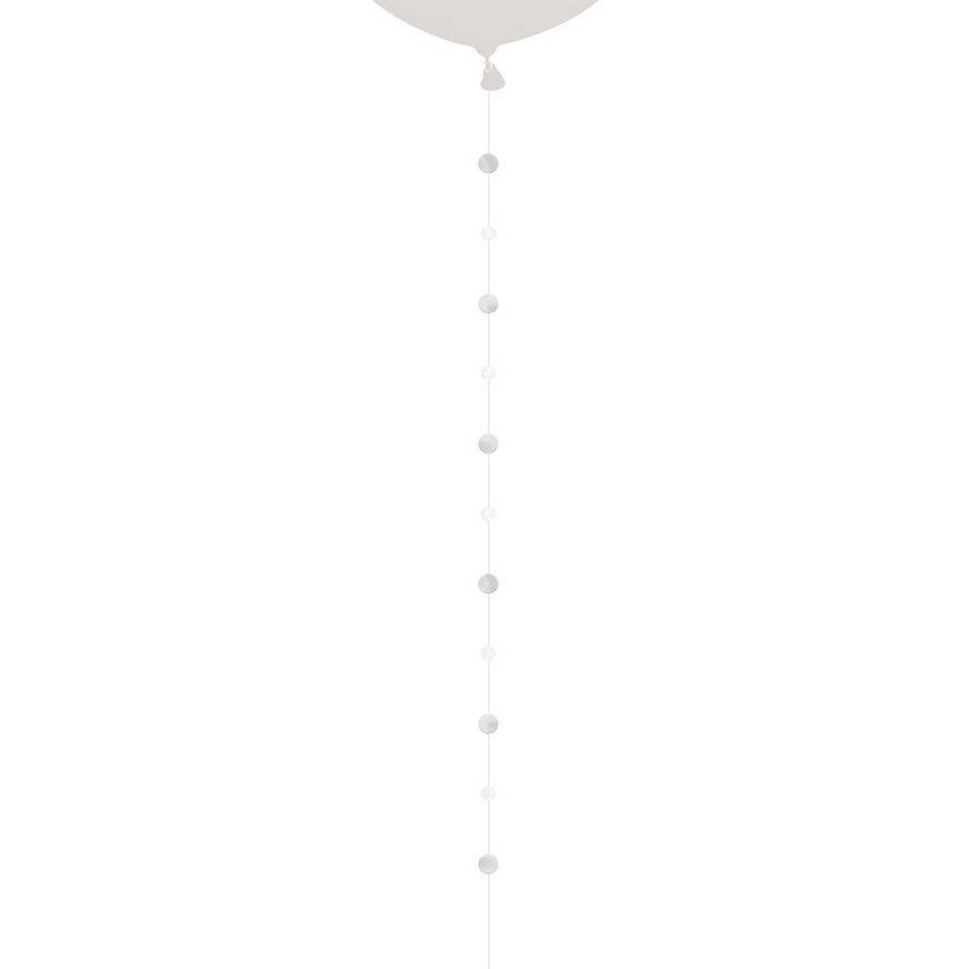 Silver White Circles Balloon Tail