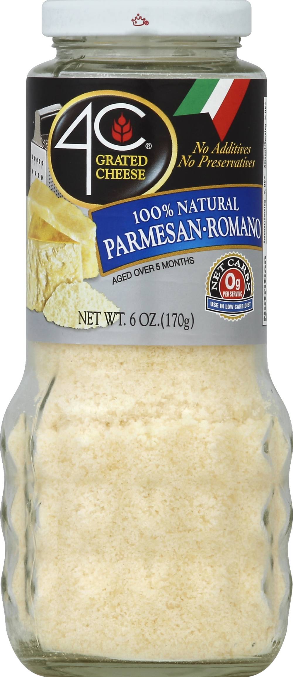 4C 100% Natural Parmesan-Romano Grated Cheese (6 oz)