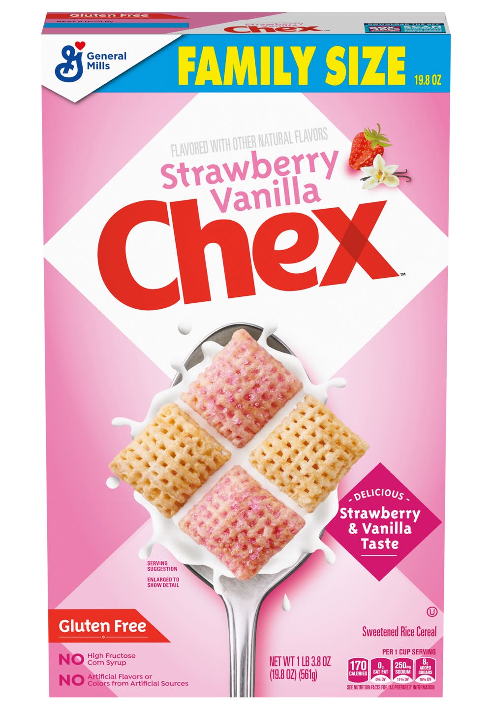 Chex Cereal Family Size, Strawberry-Vanilla (19.8 oz)