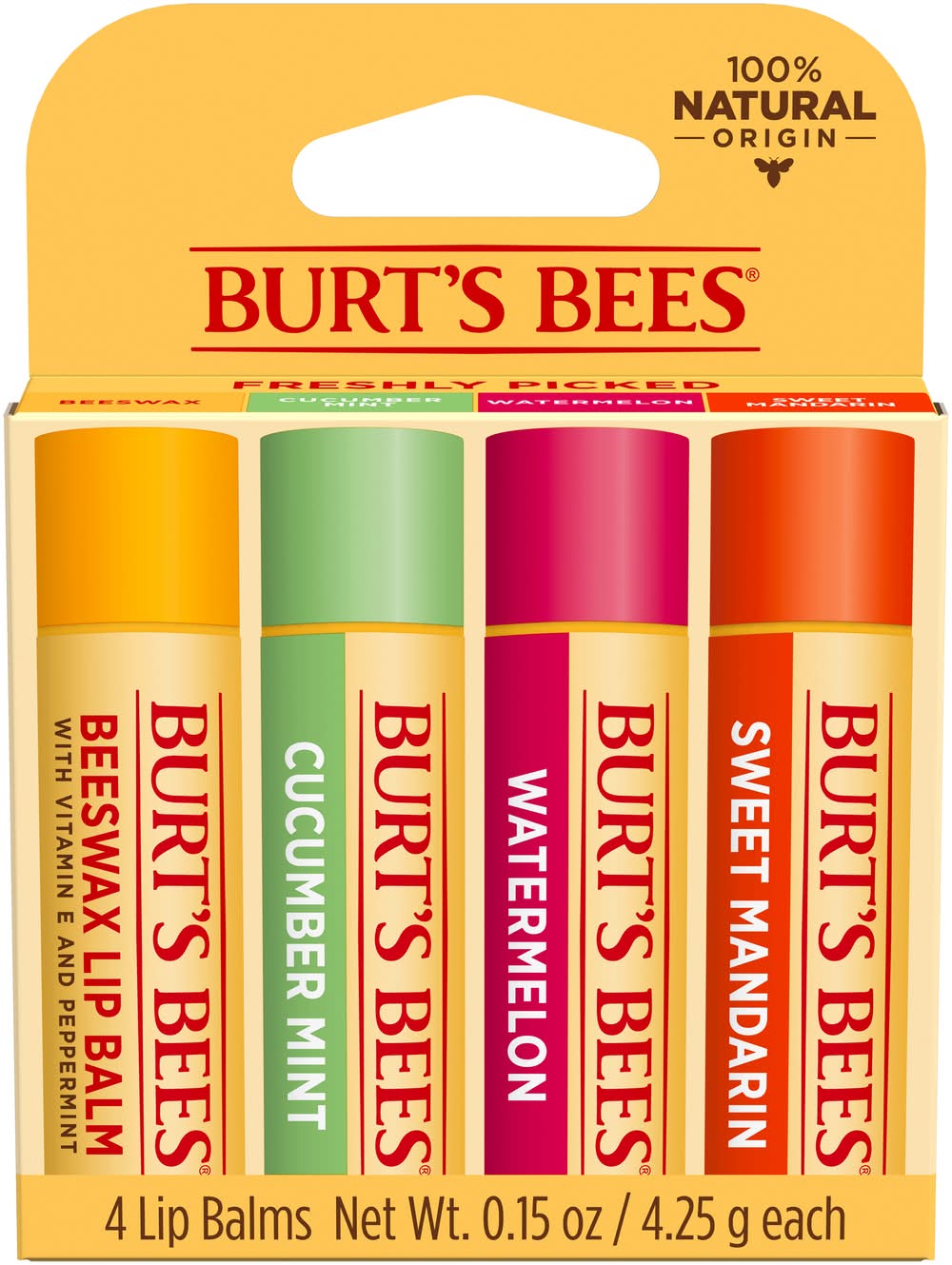 Burt's Bees Beeswax Cucumber Mint Watermelon Sweet Mandarin Lip Balms Value pack (0.6 oz)