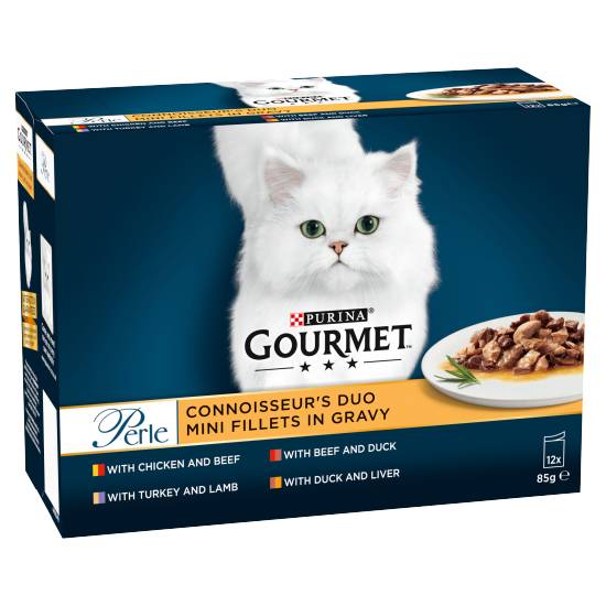 Purina Gourmet Perle Connoisseurs Duo Meat Mini Fillets in Gravy Cat Food (12 ct)