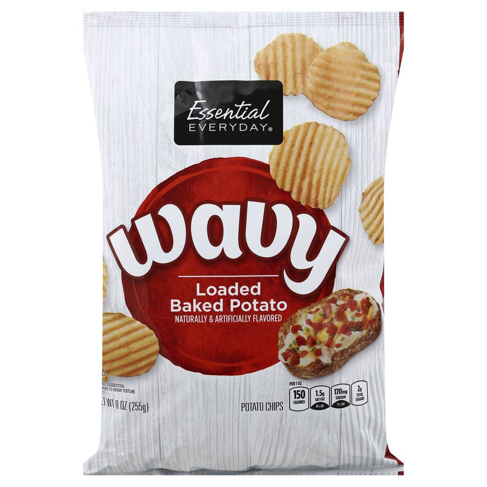 Essential Everyday Loaded Baked Wavy Potato Chips (9 oz)