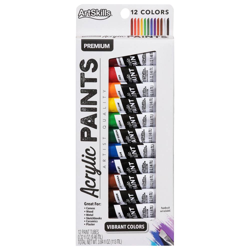Artskills Premium Acrylic Paints (12 tubes)