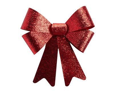 20" Red Glitter Decorative Bow