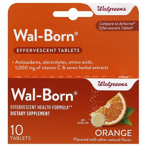 Wal-Born Vitamin C Immune Support Effervescent Tablets, 1000 mg Orange - 10.0 ea