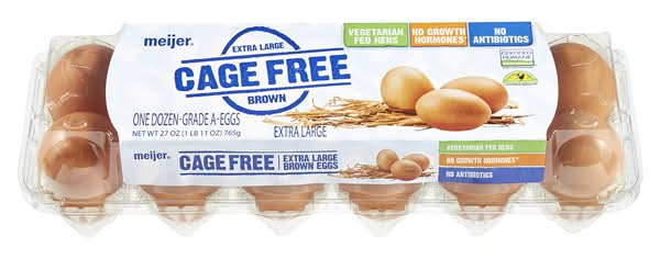 Meijer Cage Free Brown Eggs, XL (27 oz, 12 ct)