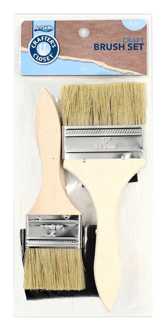 Crafter'S Closet Craft Paint Brush Set 4 Pc