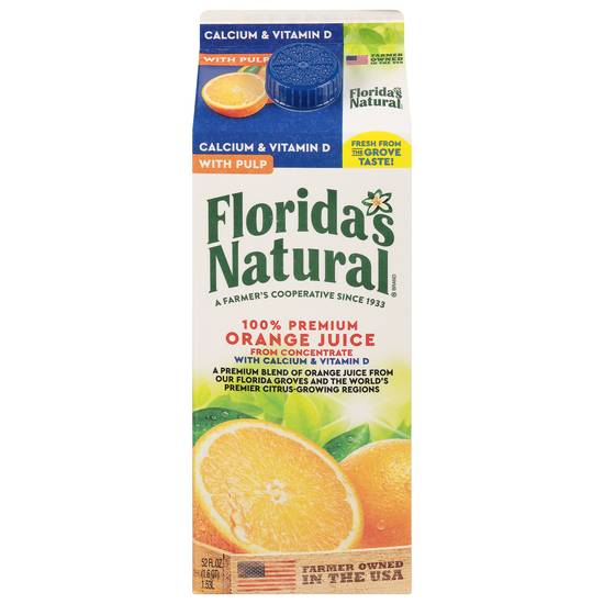 Florida's Natural Some Pulp 100% Premium Orange Juice (52 fl oz)