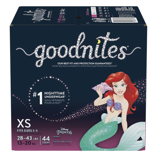 Goodnites Girls' Nighttime Underwear Xs (44 ct)