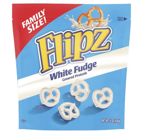 Flipz Family Size Covered Pretzels, White Fudge (15 oz)