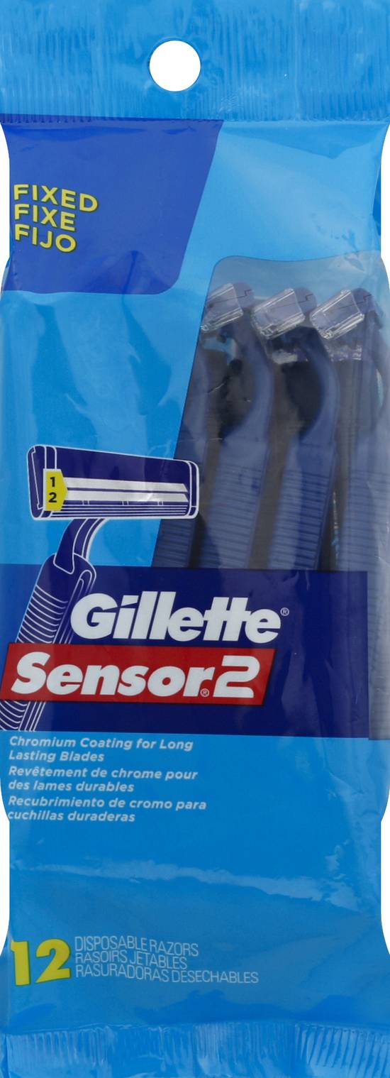 Gillette Fixed Disposable Sensor2 Razors (12 ct)