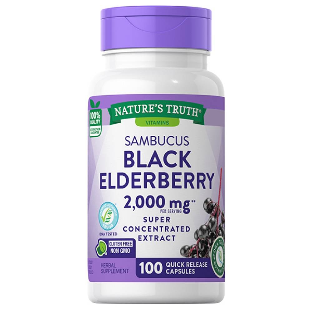 Nature's Truth Sambucus Herbal Supplement, Black Elderberry (1.5 lbs, 100 ct)