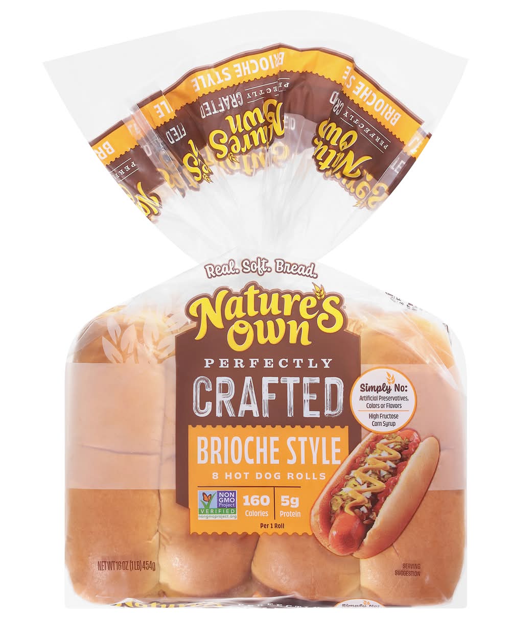 Nature's Own Perfectly Crafted Hot Dog Rolls, Brioche Style (16 oz, 8 ct)