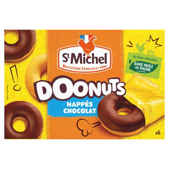 St Michel - Doonuts nappés chocolat (6 pièces)