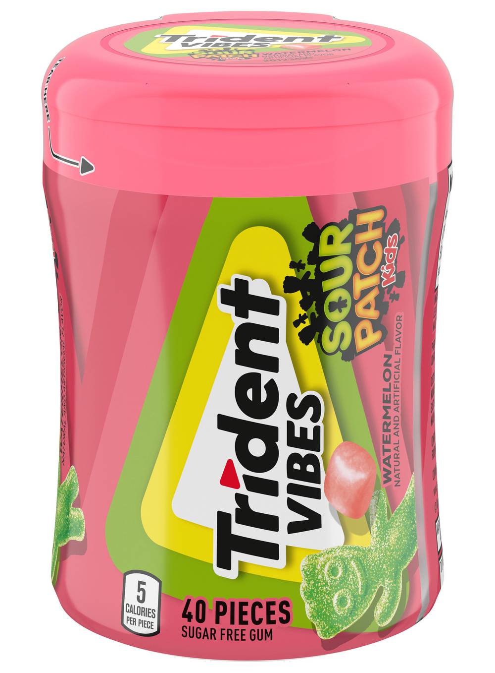 Trident Vibes Sour Patch Kids Sugar Free Watermelon Gummies (3.2 oz)