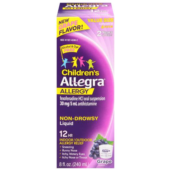 Allegra Children's 30 mg 12 Hr Grape Allergy Relief Liquid