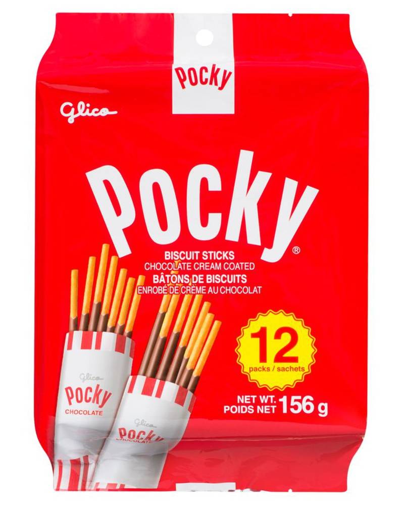 Glico Pocky Chocolate Cream Coated Biscuit Sticks (156 g, 12 ct)