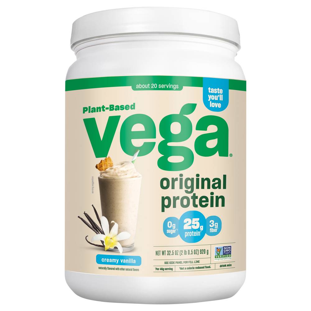 Vega Original Protein Plant-Based Drink Mix, Creamy Vanilla (32.5 oz)