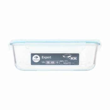 Hermético de Vidrio Borosilicato Rectangular 1,5 L CARREFOUR HOME