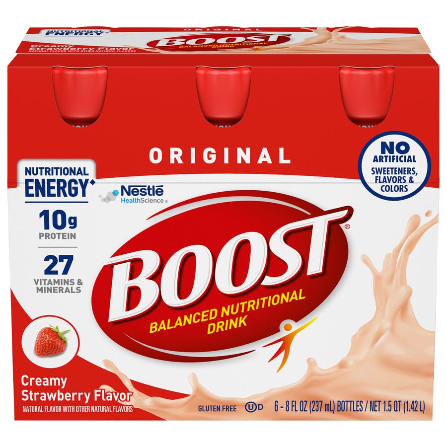 Boost Balanced Nutritional Drink, Original Creamy Strawberry (6 x 8 fl oz)