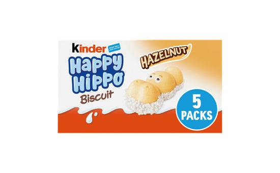 Kinder Happy Hippo Milk Chocolate and Hazelnut Biscuits Multipack 5 x 20.7g (103g)