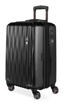 SwissGear Energie Hardside Carry on Spinner Suitcase, Black