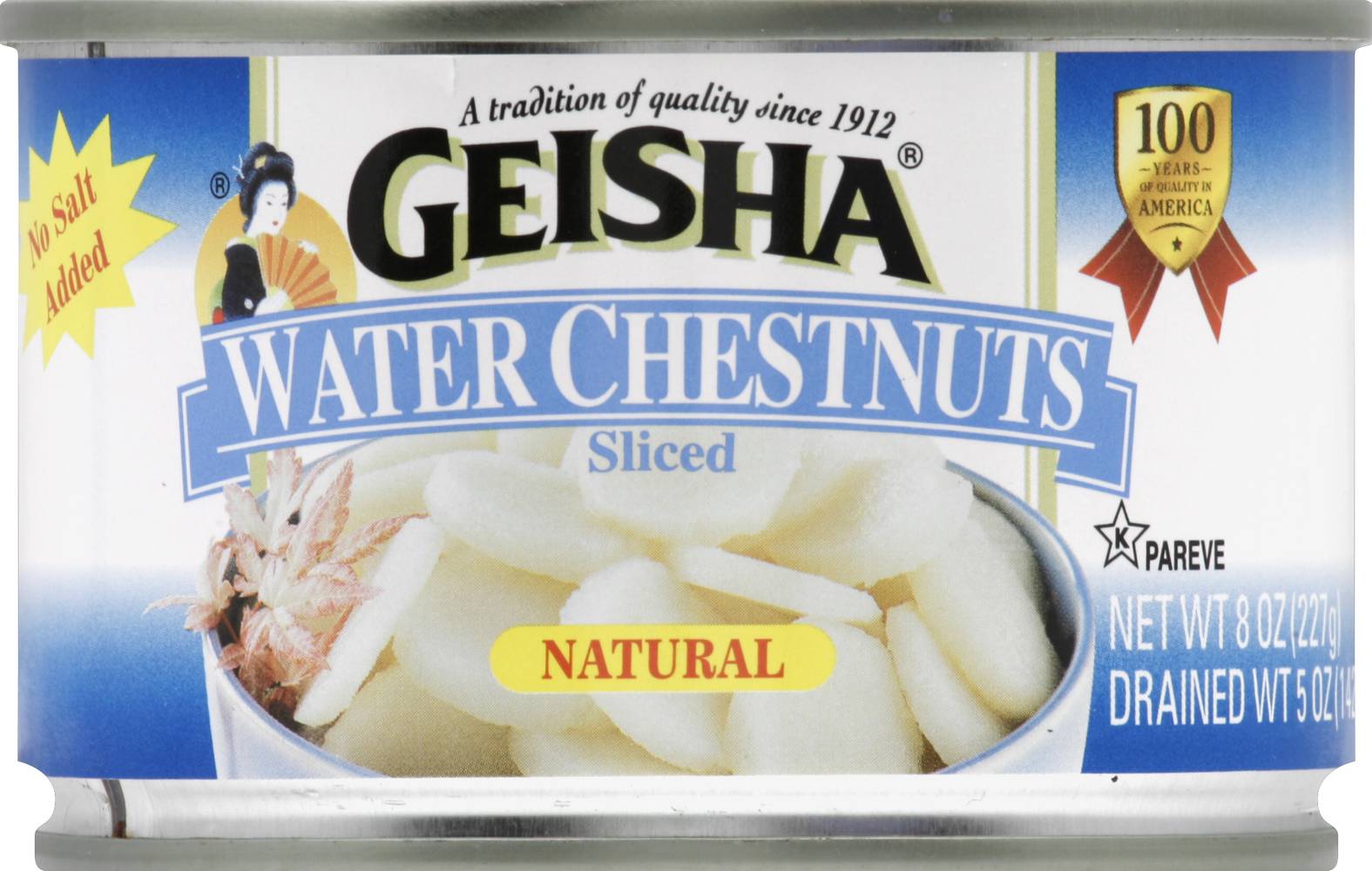 Geisha Natural Sliced Water Chestnuts (8 oz)