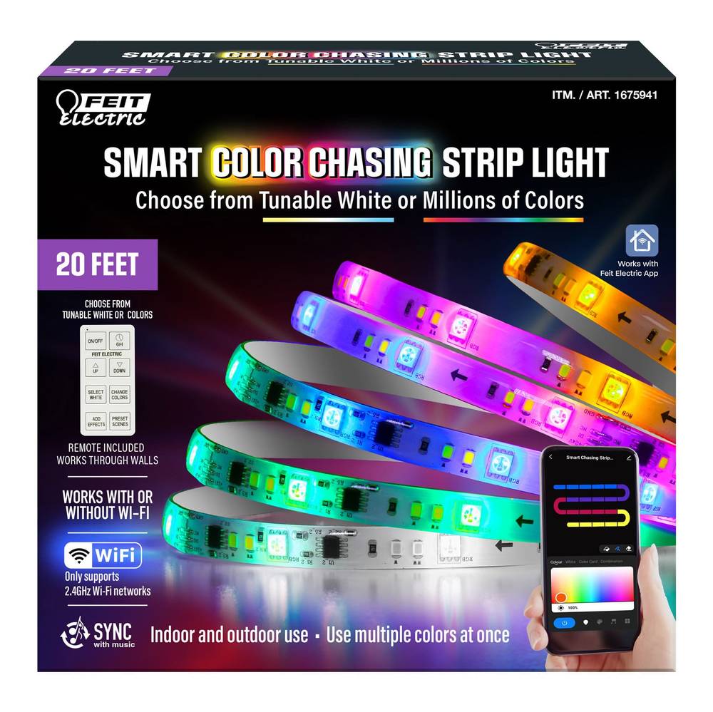 Feit Electric 20' Smart Color LED Chasing Strip Light