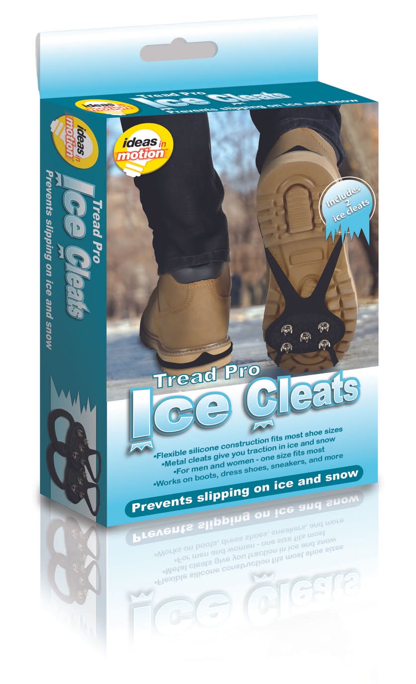 Ideas In Motion Tread Pro Ice Cleats One Size Fits All Black Waterproof
