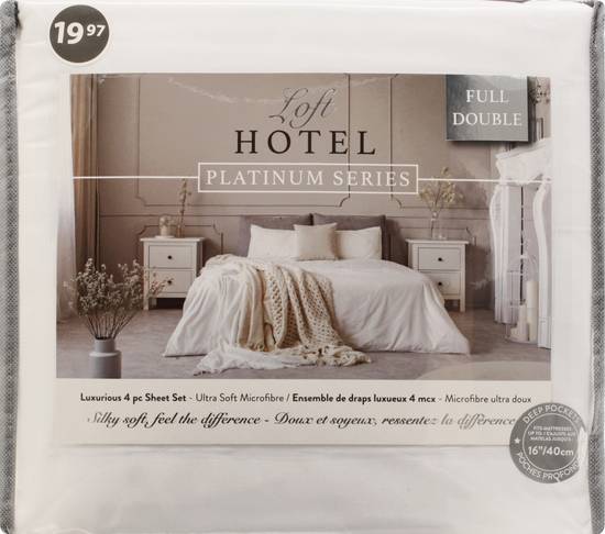 Loft Hotel Platinum Series Full Double Sheet Set (4 ct)